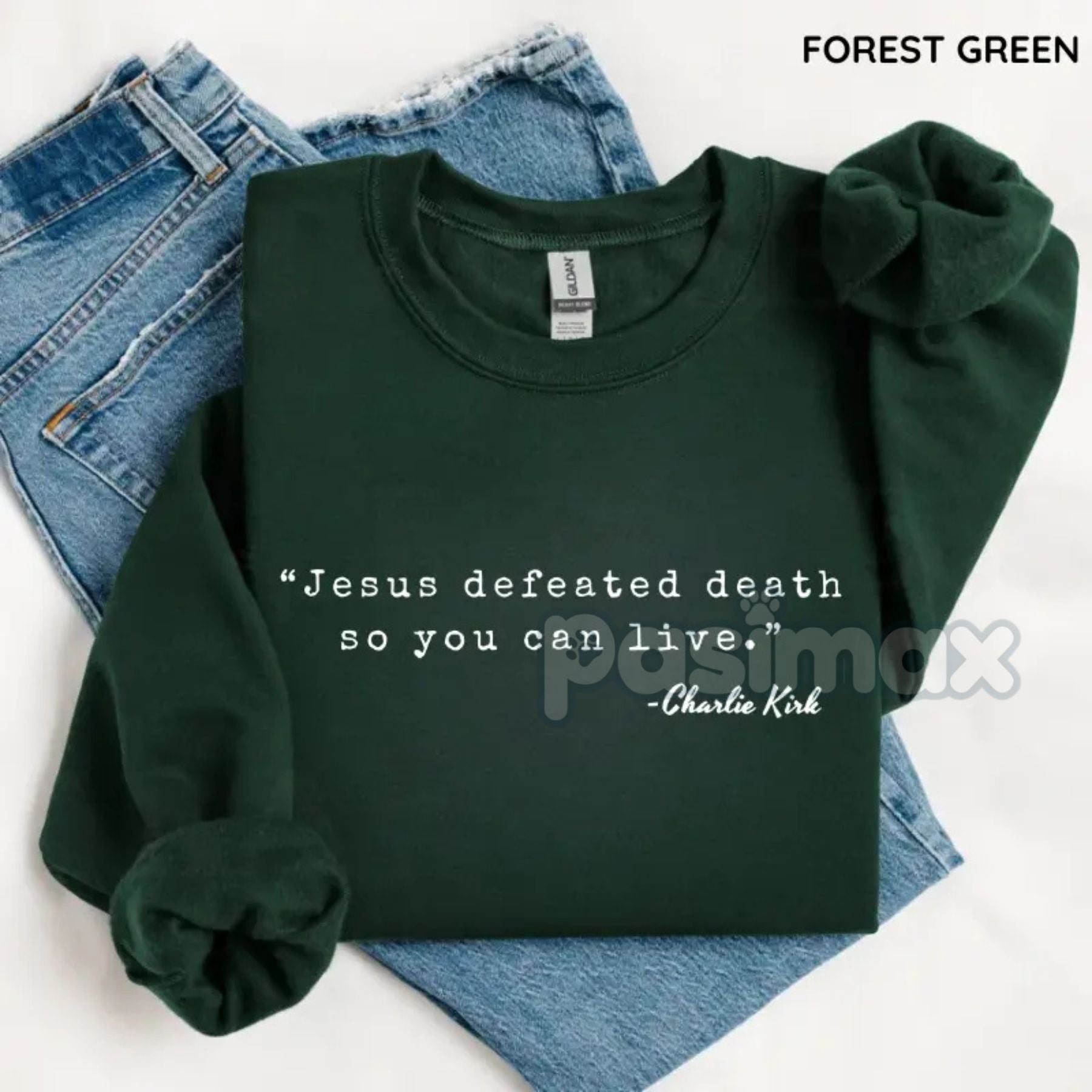 Pasimax Jesus Defeated Death Sweatshirt – Powerful Faith Statement Top — back view