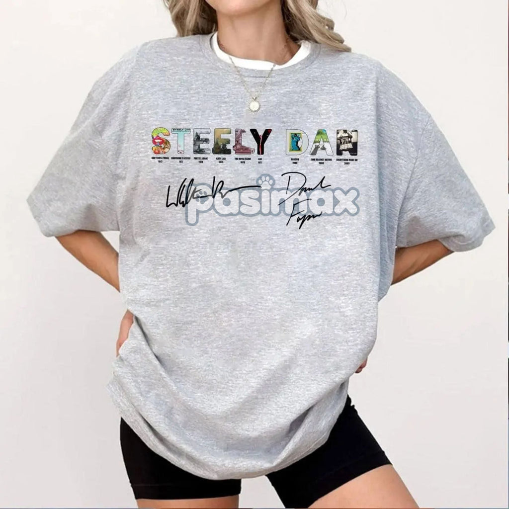 Pasimax Vintage Steely Dan Rock Band T-Shirt — side view