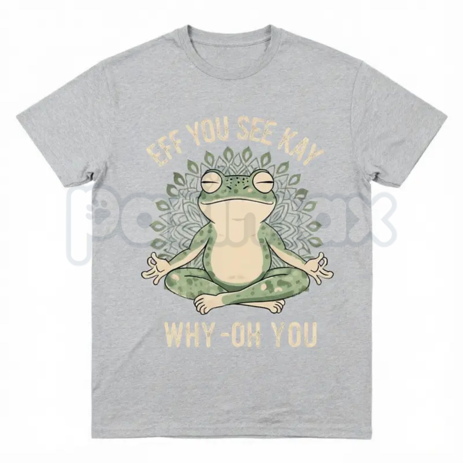 Funny "EFF YOU SEE KAY" Frog Meditation T-Shirt – Witty Zen Sarcasm Graphic Tee, Remastered Heavy Cotton Yoga Frog Top, Soft Lived-In Heavyweight Mindful Humor Shirt, Made in USA