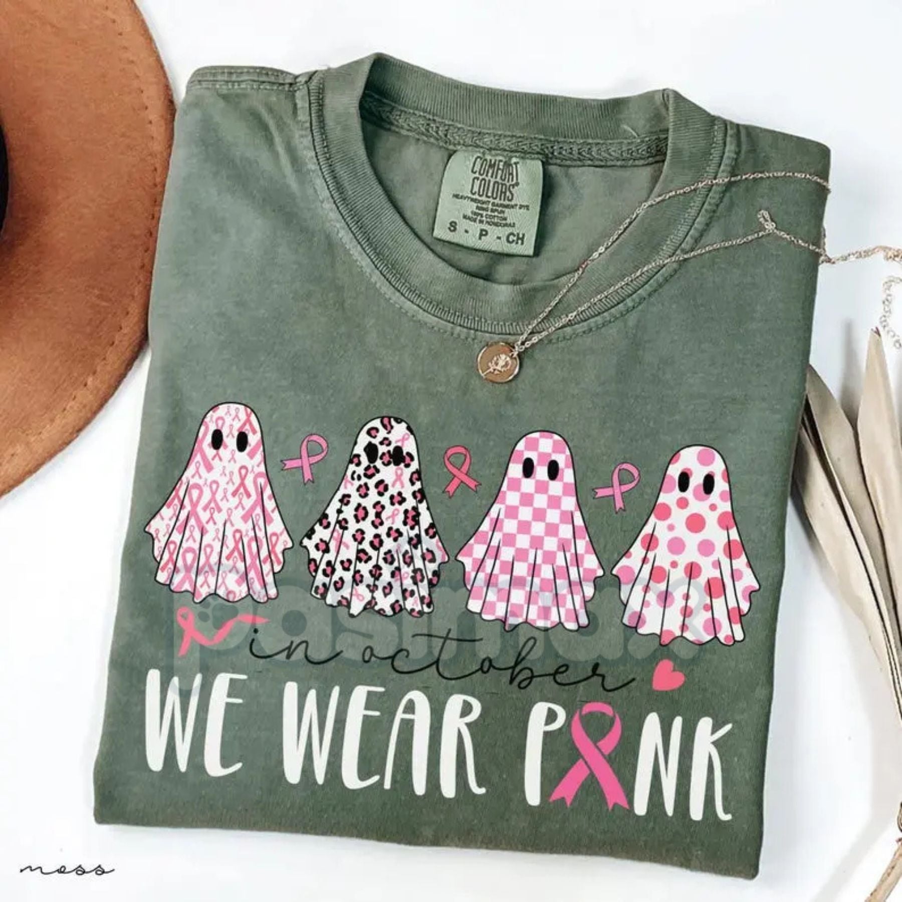 Pasimax Comfort Colors® Breast Cancer Unity Support T-Shirt — side view