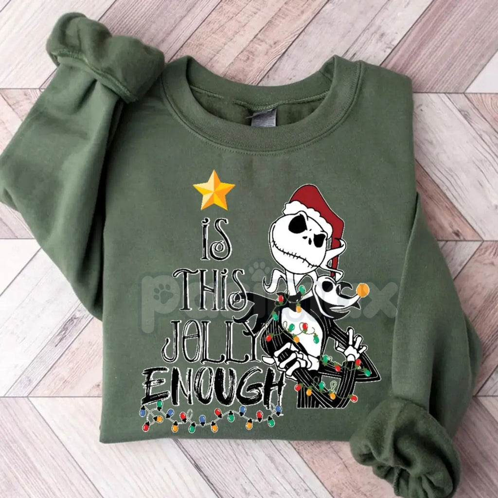 Pasimax Jack Skellington Christmas Bundle: "Is This Jolly Enough?" & Zero Dog Holiday Sweatshirts — side view