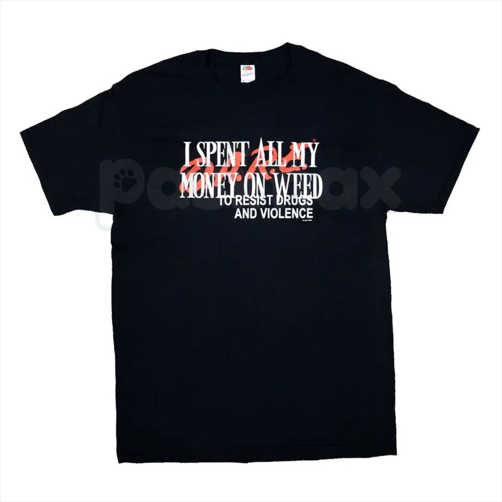 "I Spent All My Money On Weed" Funny T-Shirt – Retro Stoner Graphic Tee, Premium 100% Cotton Cannabis Humor Top, Soft Lived-In Heavyweight 420 Lifestyle Shirt, Made in USA