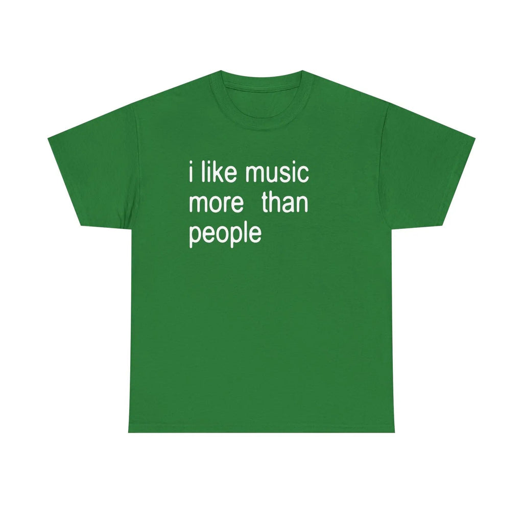 Pasimax "I Like Music More Than People" T-Shirt - Funny Music Lover & Introvert Apparel, Sarcastic Humor Tee — side view