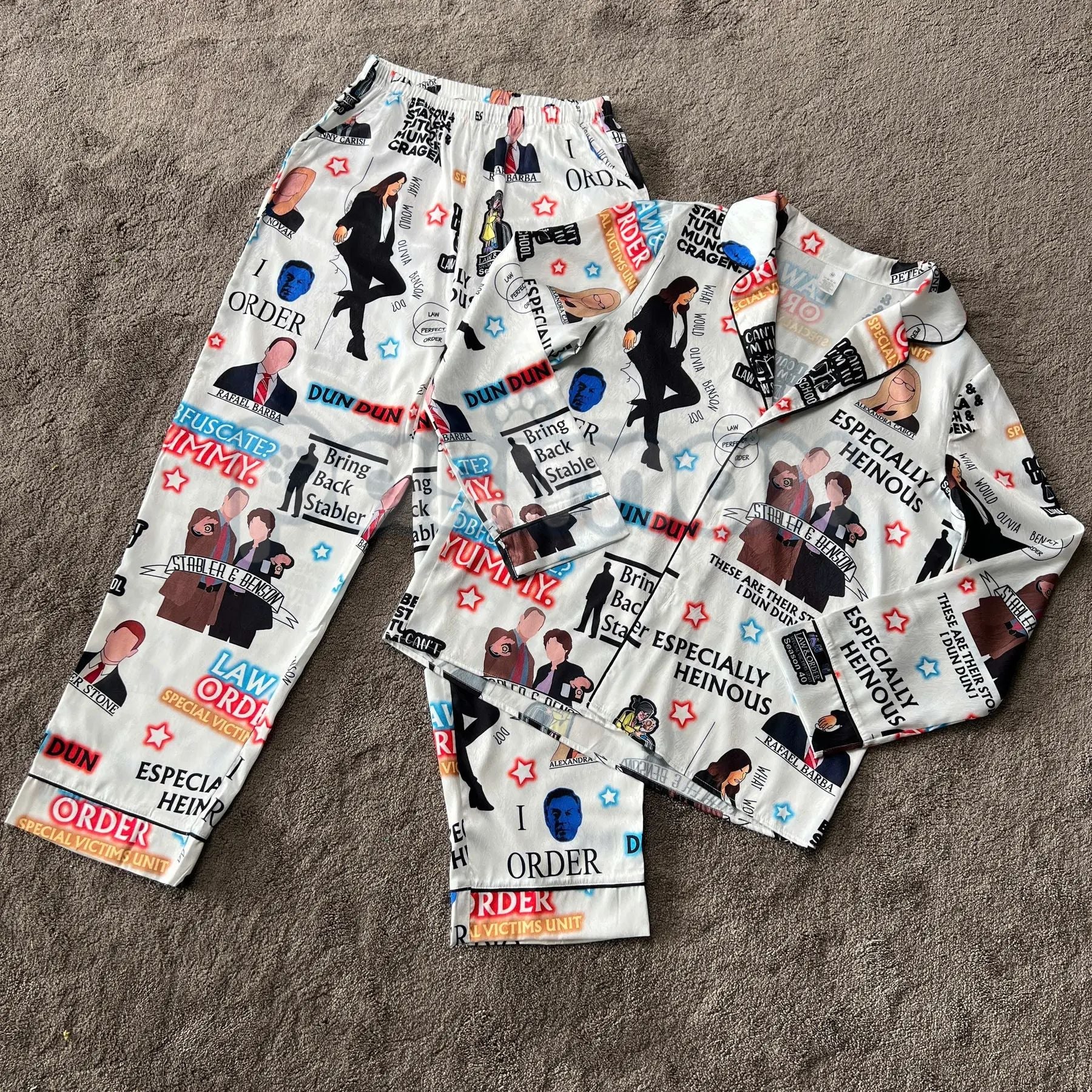 Pasimax Law & Order Pajamas Set - Movie Christmas Sleepwear for Women, Comfortable Loungewear, Holiday Gift — side view