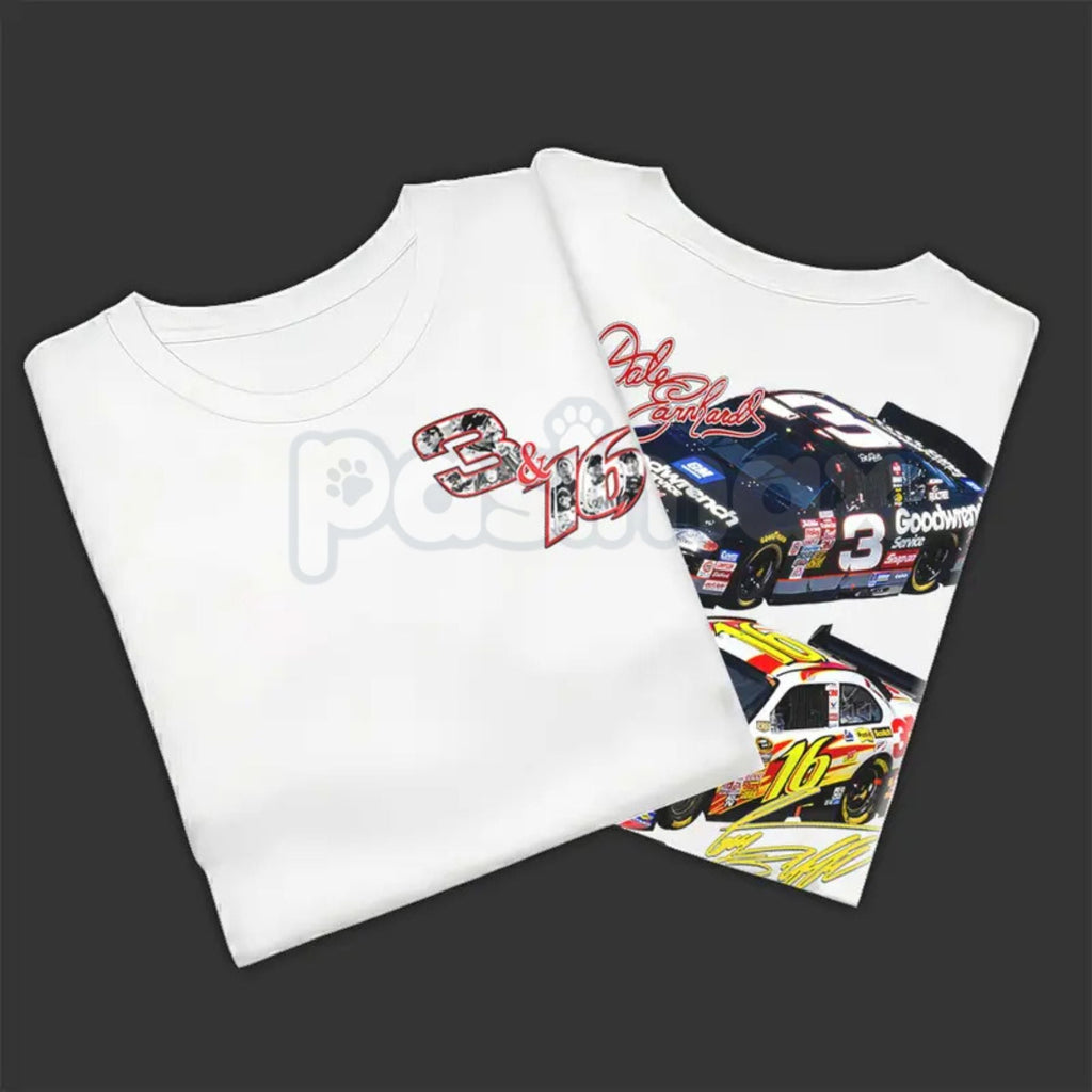 Pasimax Vintage Racing Legacy 3 & 16 Stock Car T-Shirt - Retro Double-Sided Racing Tee, Classic 90s Bootleg Style Stock Car A