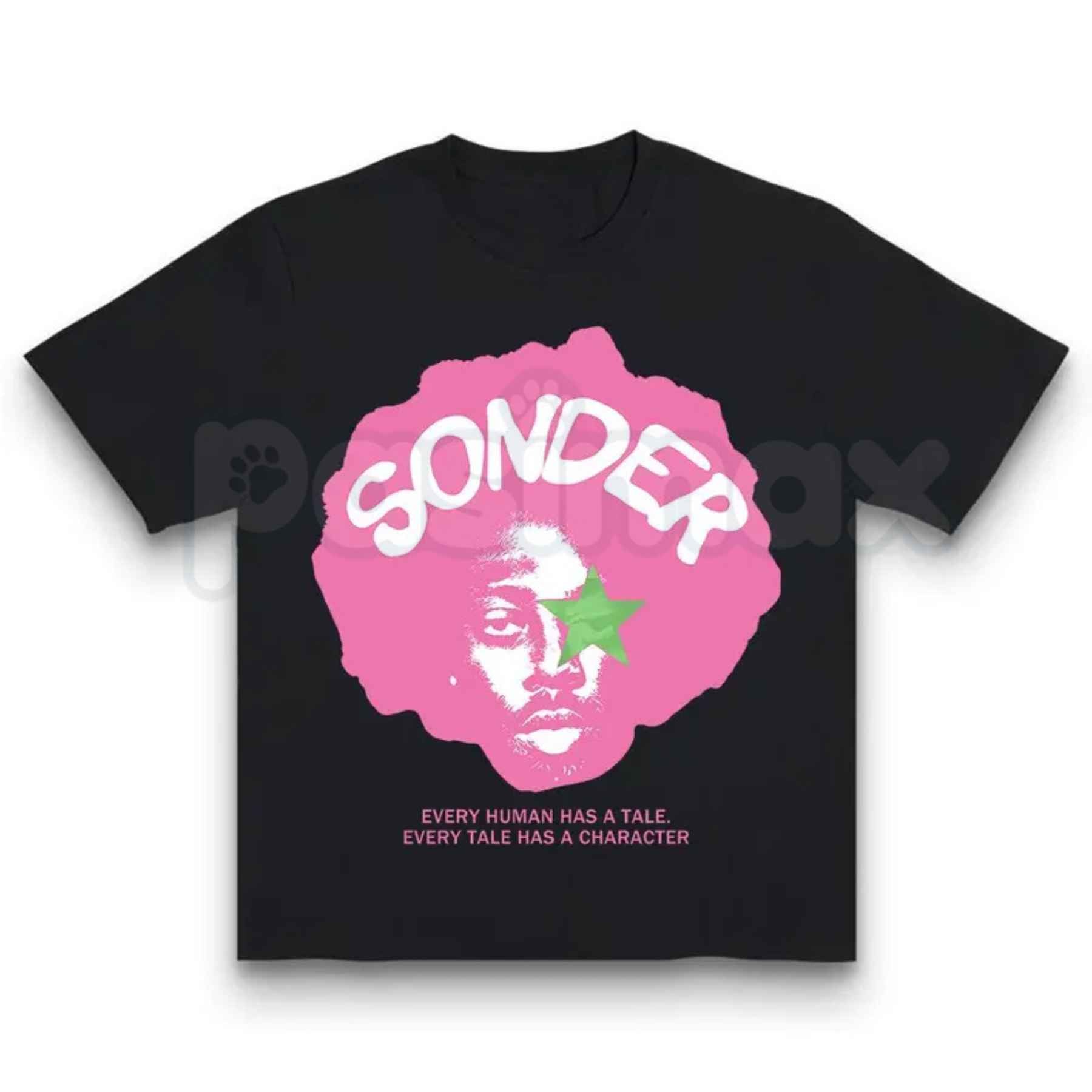 Bold Pink Sonder Lettering Geometric Print Rap Shirt – Modern Streetwear Graphic Tee, Minimalist Aesthetic Urban Unisex Hip Hop Fashion Shirt