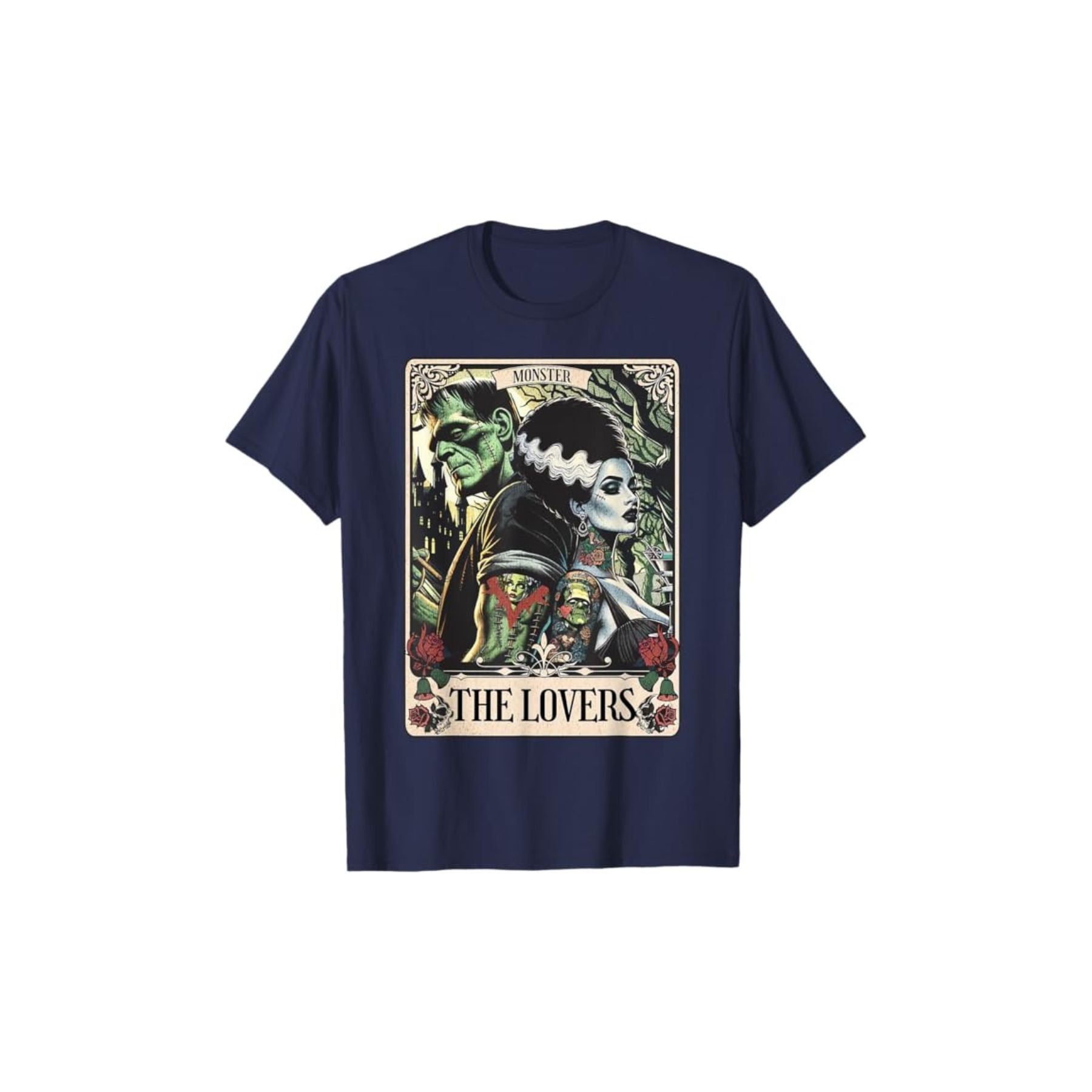 Pasimax Frankenstein & Bride The Lovers Tarot T-Shirt — side view