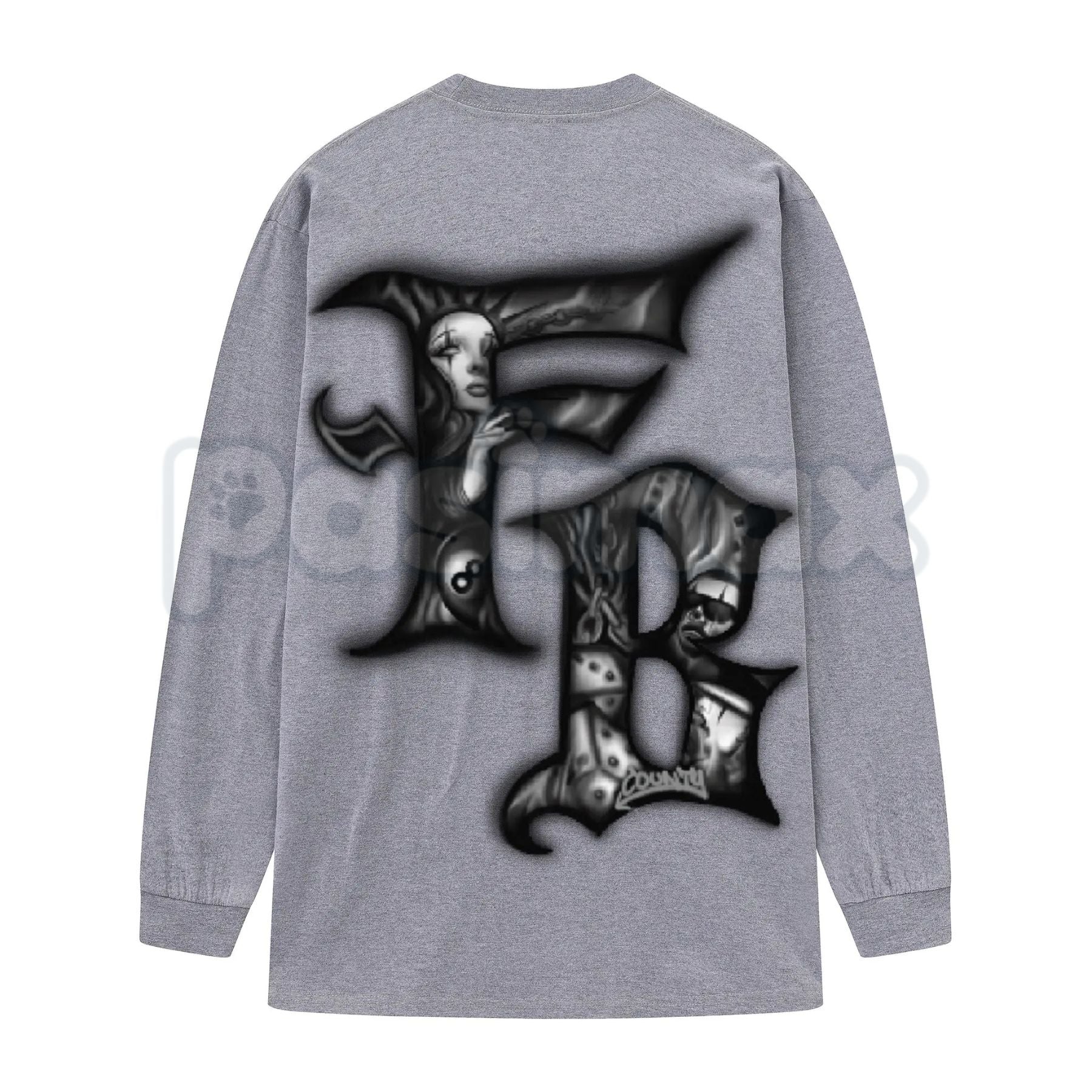 FB County Graphic Long Sleeve Tee – Authentic West Coast Streetwear, Premium Gildan 5400 Heavy Cotton Long Sleeve
