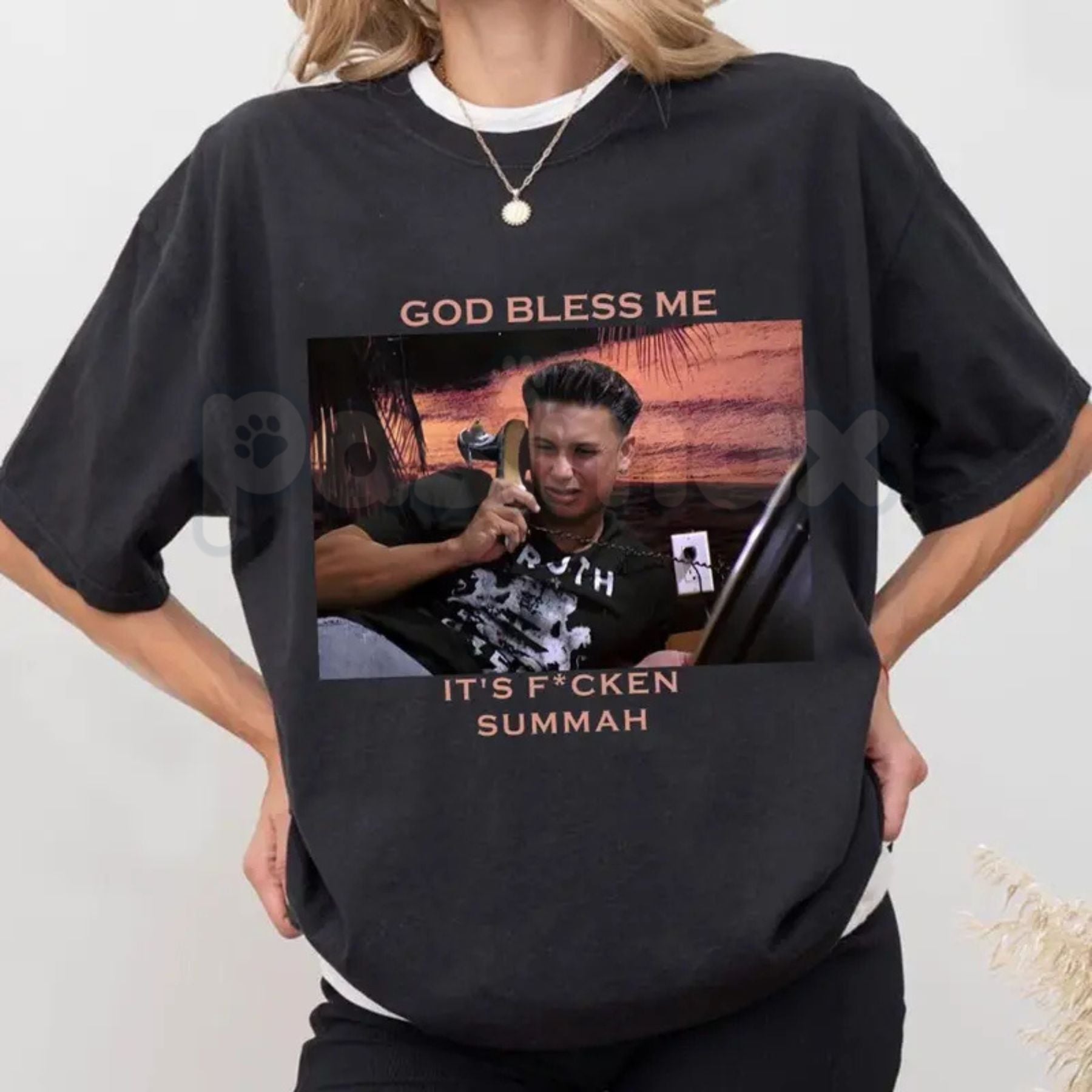 "God Bless Me It's Fcken Summah" Graphic T-Shirt – Funny Boston Summer Aesthetic Tee, Premium 100% Cotton Viral Statement Top, Soft Lived-In Heavyweight Summah Vibes Shirt, Made in USA