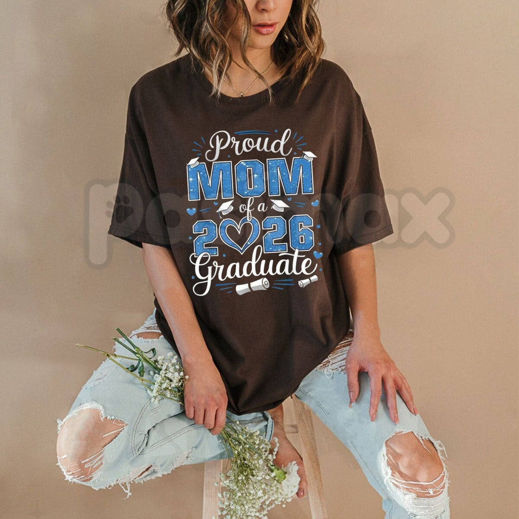 Class of 2026 Graduation & Senior Mom T-Shirt – Matching Graduate & Mother Graphic Tee, Premium 100% Cotton Commencement Top, Soft Lived-In Heavyweight Senior Year Shirt, Made in USA