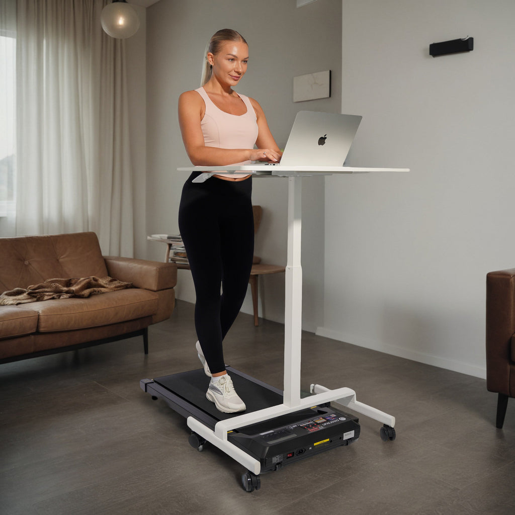 DeerRun® Adjustable Standing Desk - 31.5''L *18.9''W Large Rolling Laptop Desk for Treadmills, view 4