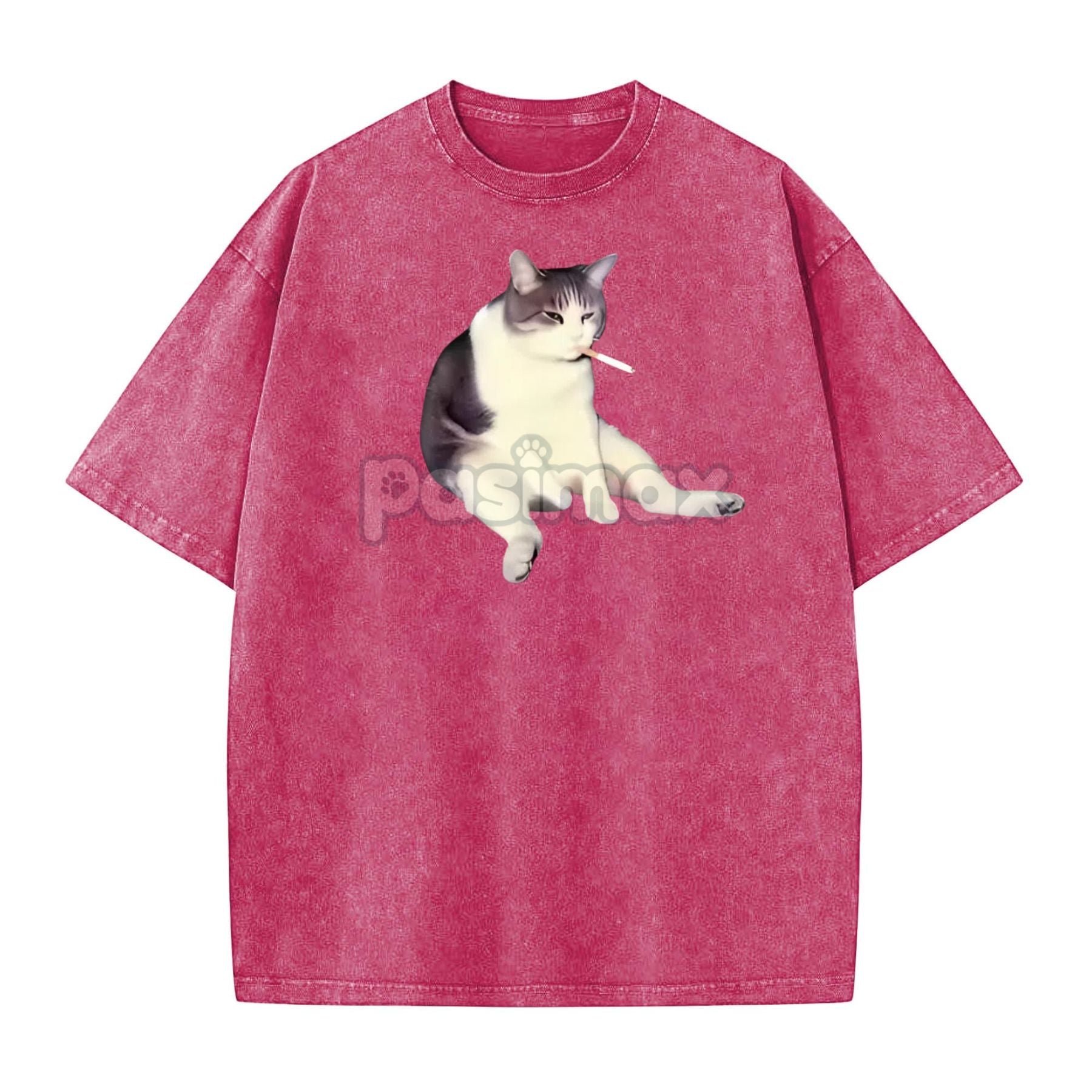 Pasimax 'Cat Smoke' Funny Animal Graphic Tee — side view