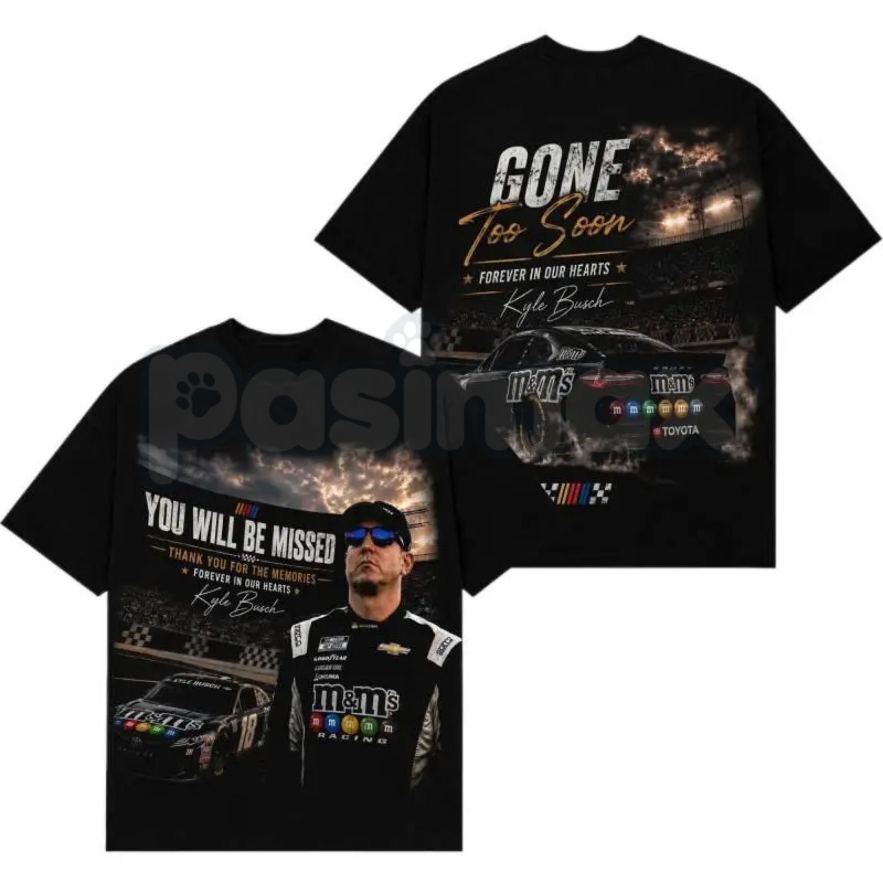 Funny Kyle Busch "RIP Gone Too Soon" T-Shirt – Ironic Vintage NASCAR Racing Fan Graphic Tee