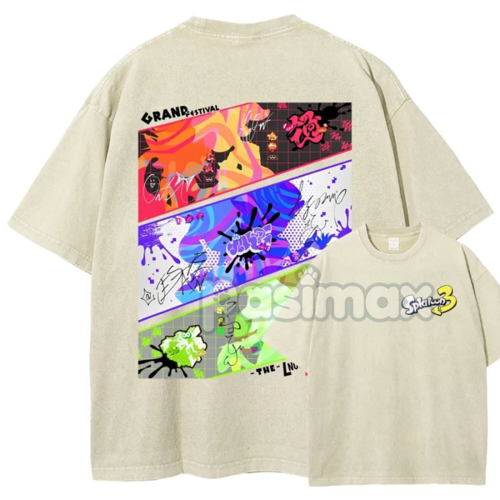 Pasimax Splatoon 3 Cotton Unisex Round Neck Anime T-Shirt — side view