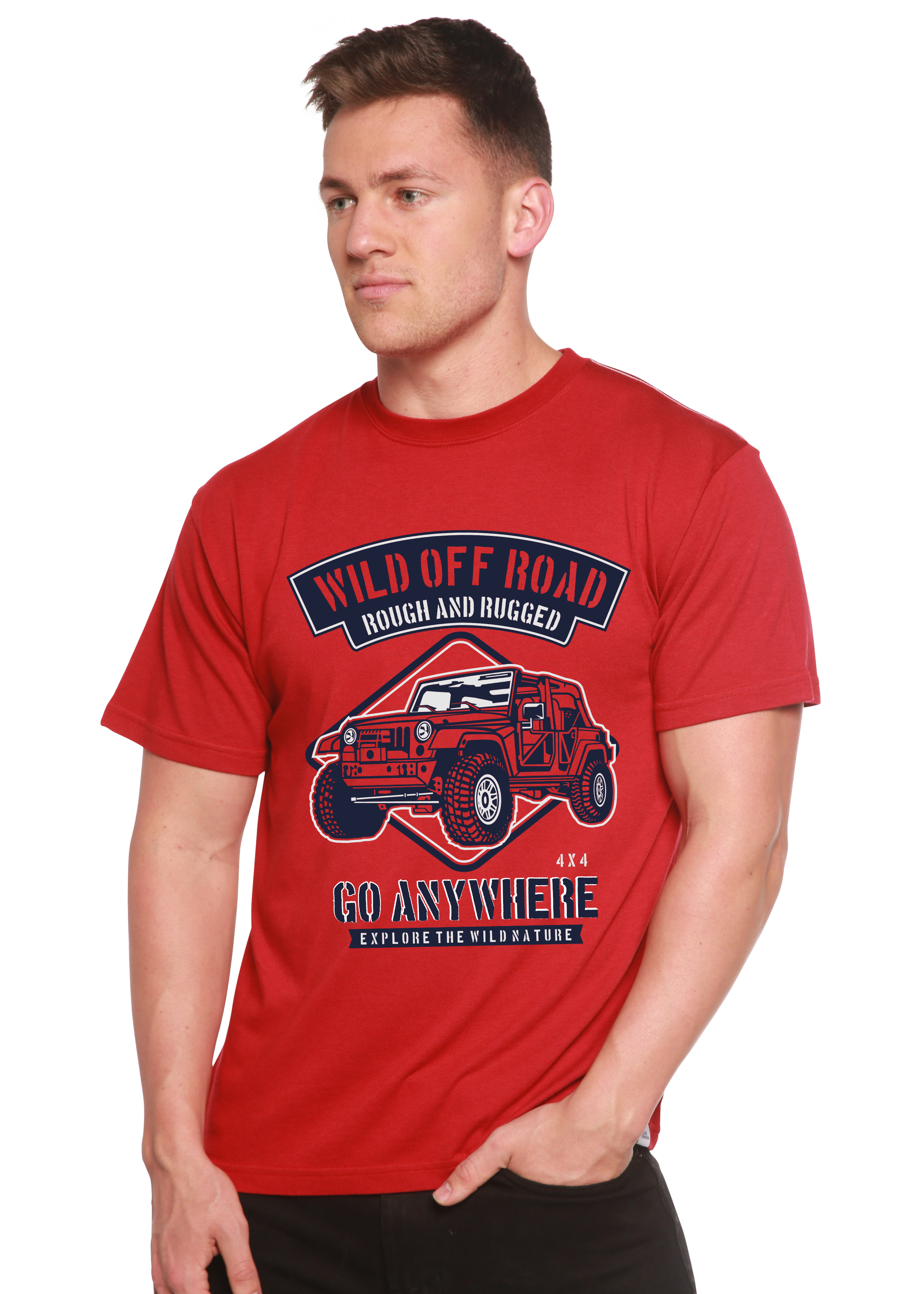 Spun Bamboo Wild Off Road Spun Bamboo® Men's Bamboo Viscose/Organic Cotton Short Sleeve Graphic T-Shirt — back view