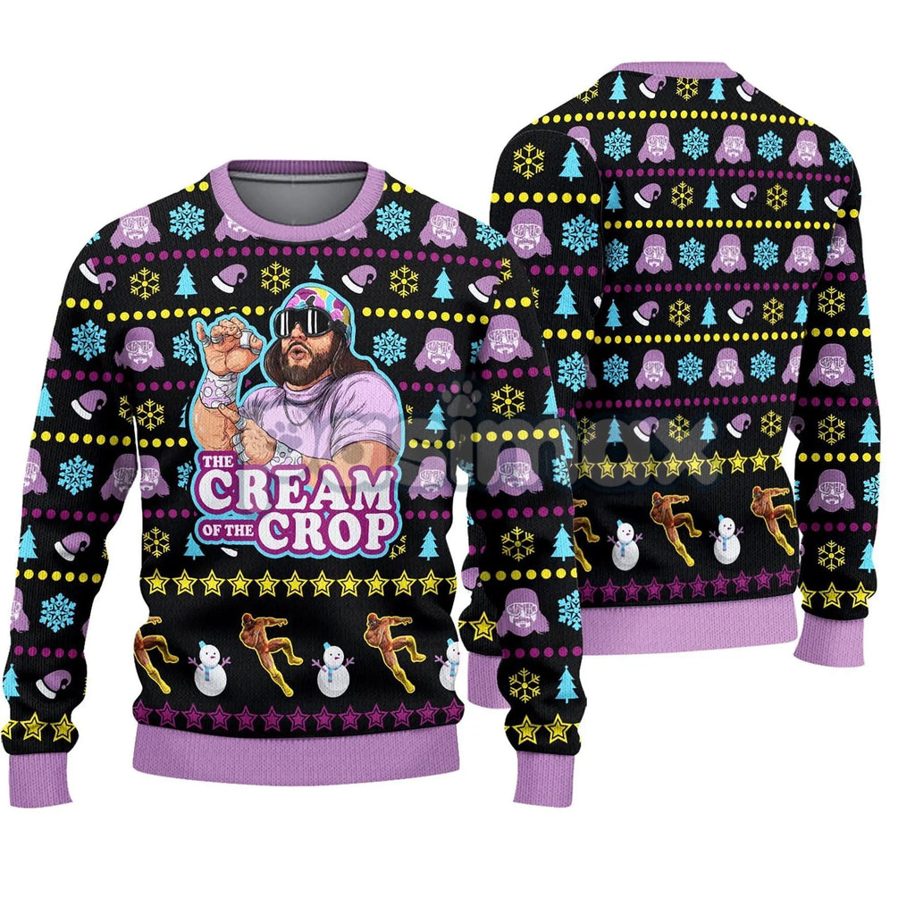 Pasimax The Cream of The Crop Ugly Sweater, Funny Ugly Sweater, Christmas Gift for Friends — side view