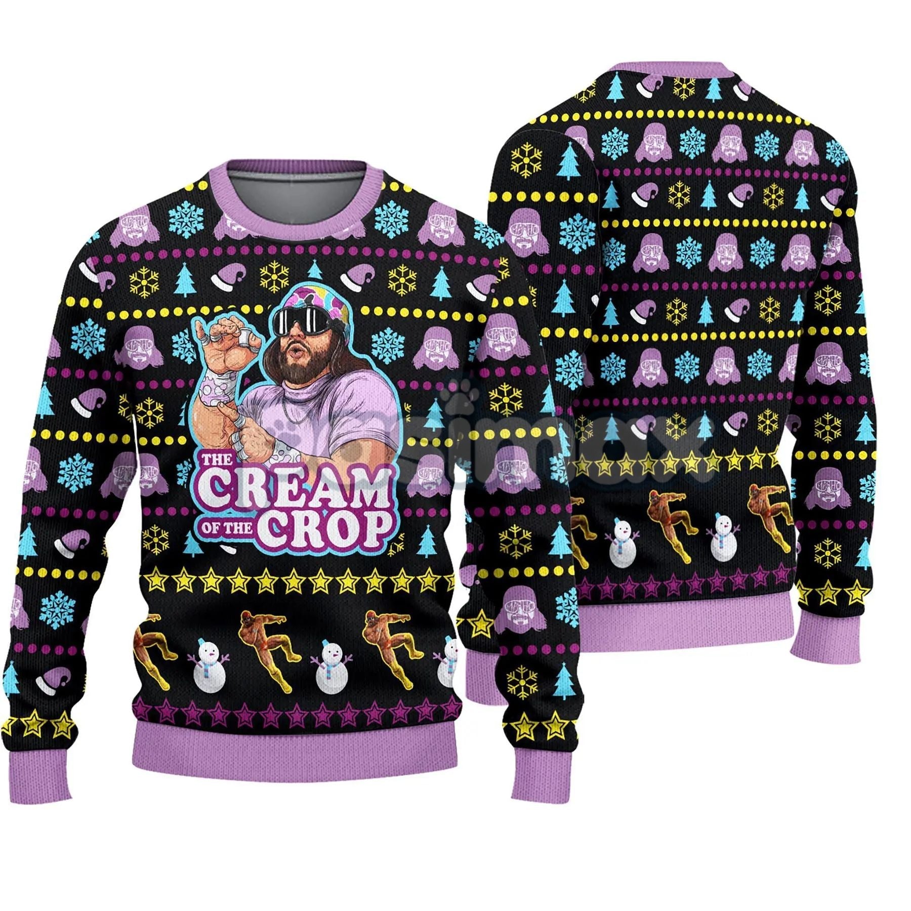 Pasimax The Cream of The Crop Ugly Sweater, Funny Ugly Sweater, Christmas Gift for Friends — side view