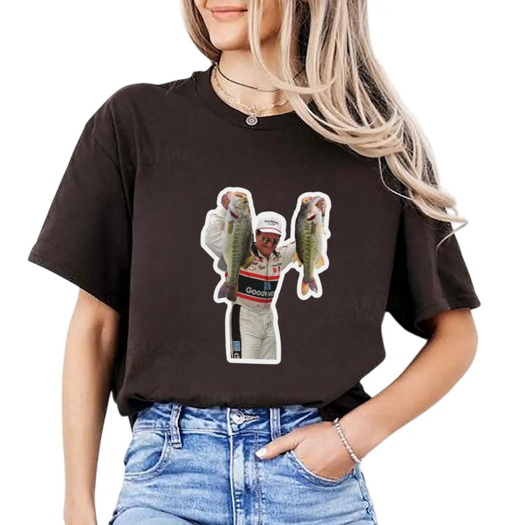 Pasimax Dale Earnhardt Fishing Graphic Tee — lifestyle context