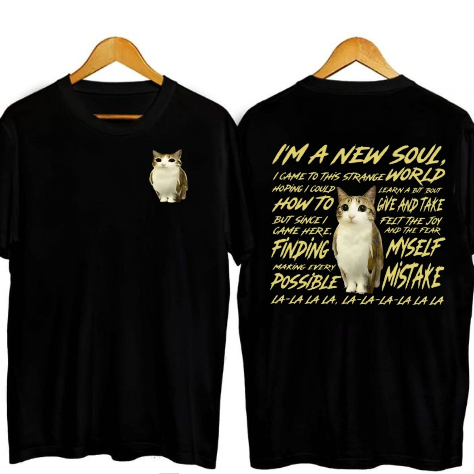 Pasimax "New Souls" Double-Sided Meowl Meme T-shirt — back view