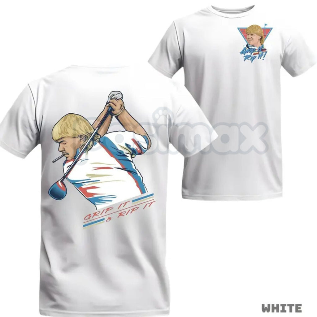 John Daly "Golf of America" 4th of July T-Shirt – Grip It and Rip It Patriotic Graphic Tee, Premium 100% Cotton Independence Day Top, Soft Lived-In Heavyweight American Golf Shirt, Made in USA