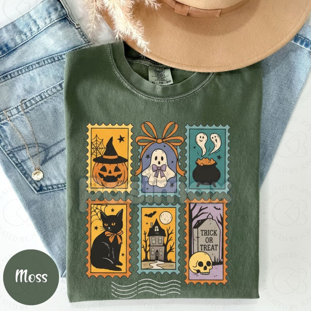 Pasimax Halloween Cute Ghost Pumpkin Cat Shirt — side view