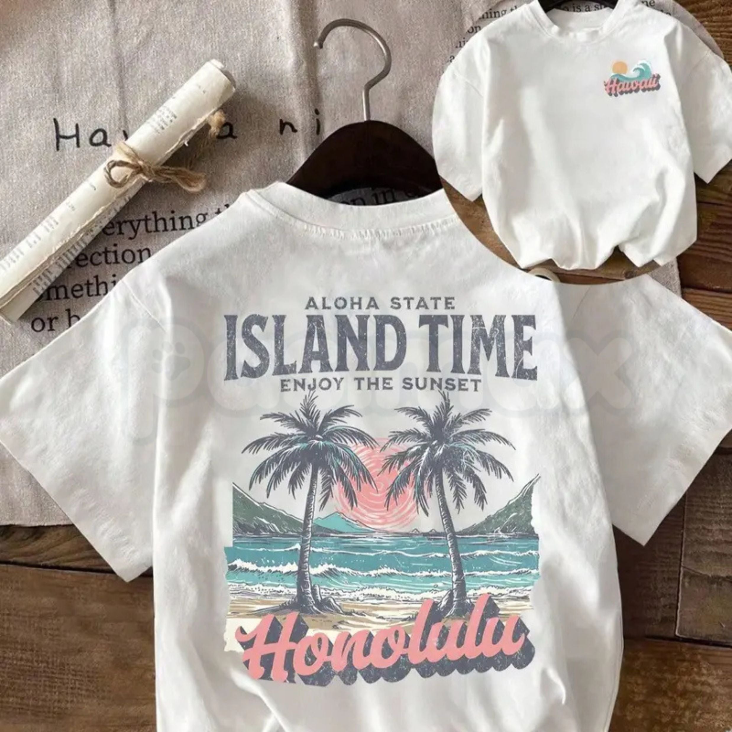 Hawaiian Island Vibes Comfort T-Shirt – Tropical Paradise Graphic Tee for Women, Premium 100% Cotton Aloha Spirit Top, Soft Lived-In Heavyweight Beach Life Shirt, Made in USA