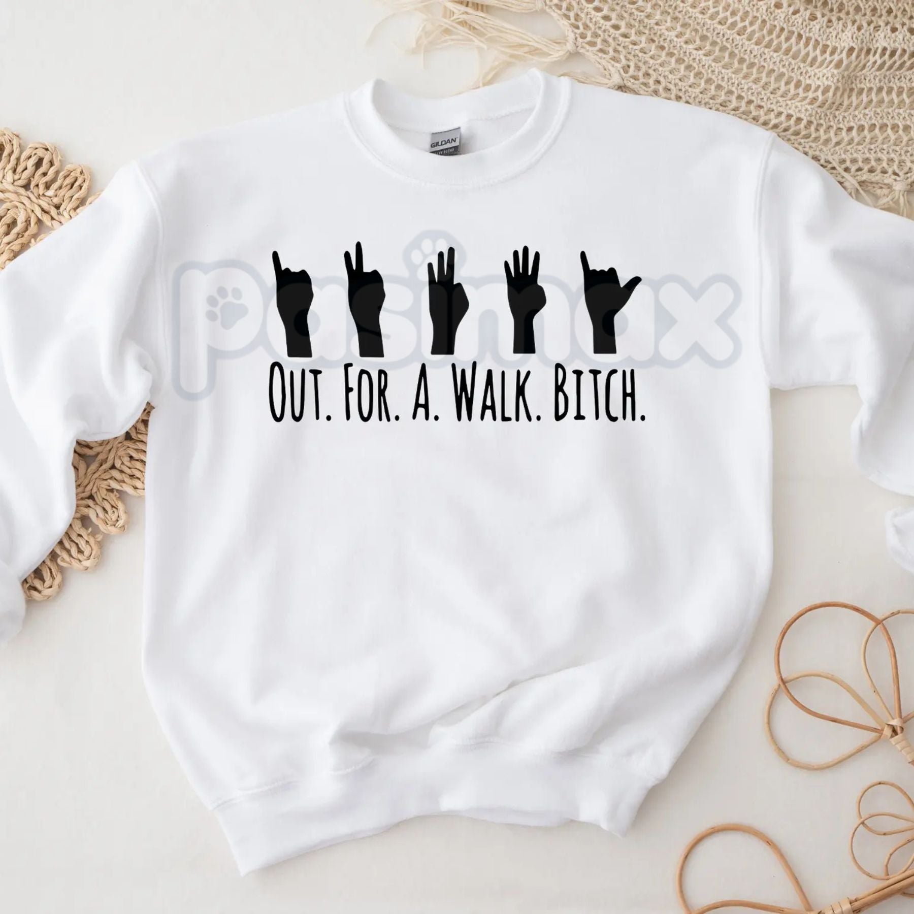 Pasimax Buffy The Vampire Slayer Sweatshirt | Out For A Walk Btch Spike Crewneck | Retro 90s TV Show Jumper | Sunnydale High 
