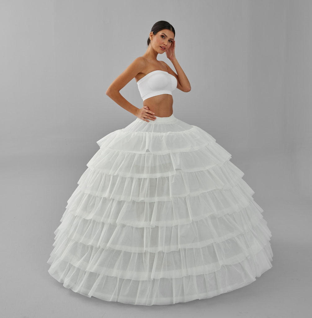 Simple Wedding Dresses Ball Gown Crinoline Skirt -Quinceanera Petticoat Skirt – Bridal Port, view 5