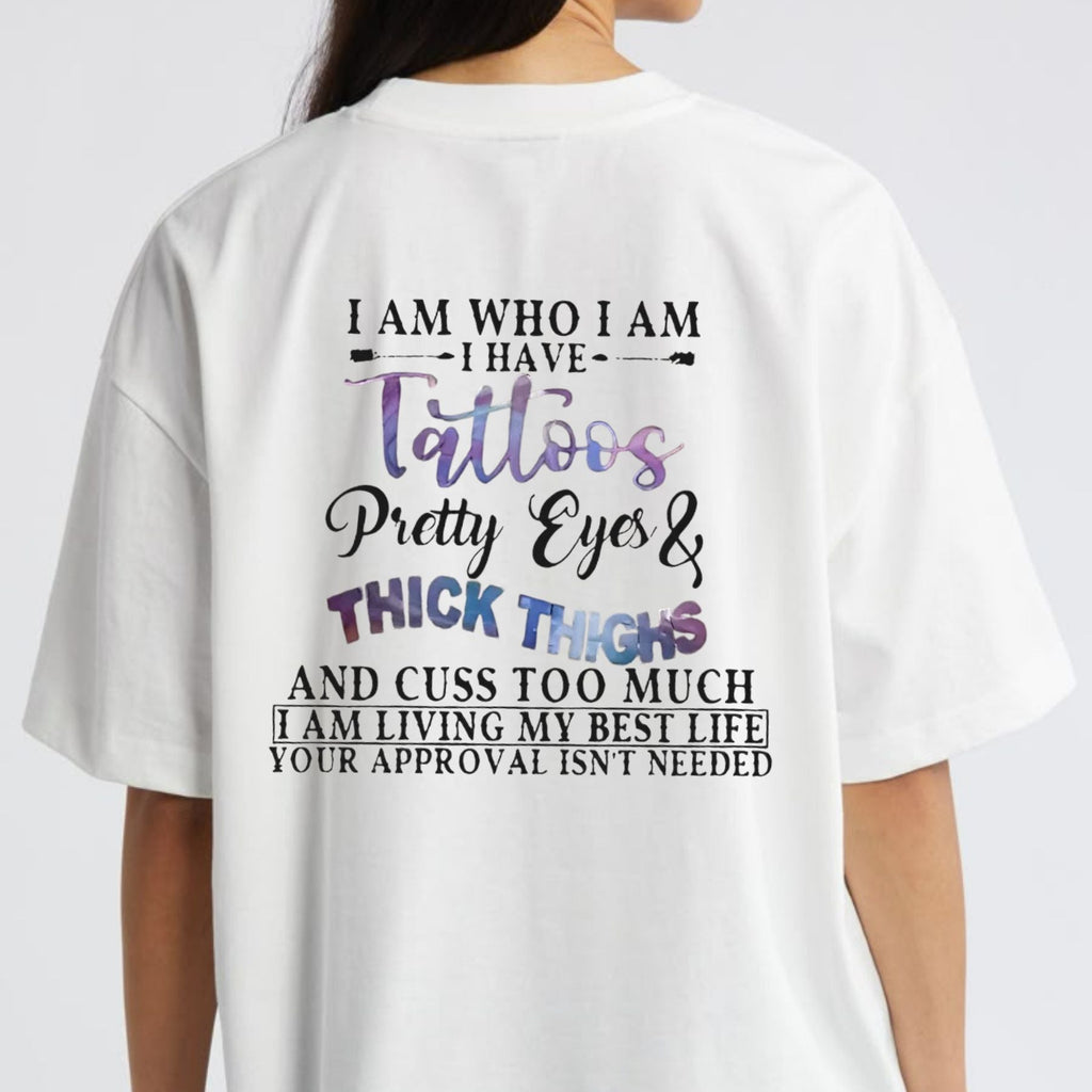 Pasimax "Tattoos Pretty Eyes" Slogan Shirt — side view