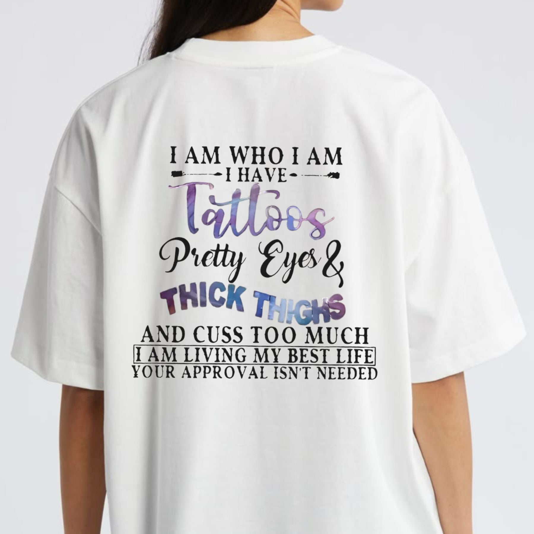Pasimax "Tattoos Pretty Eyes" Slogan Shirt — side view