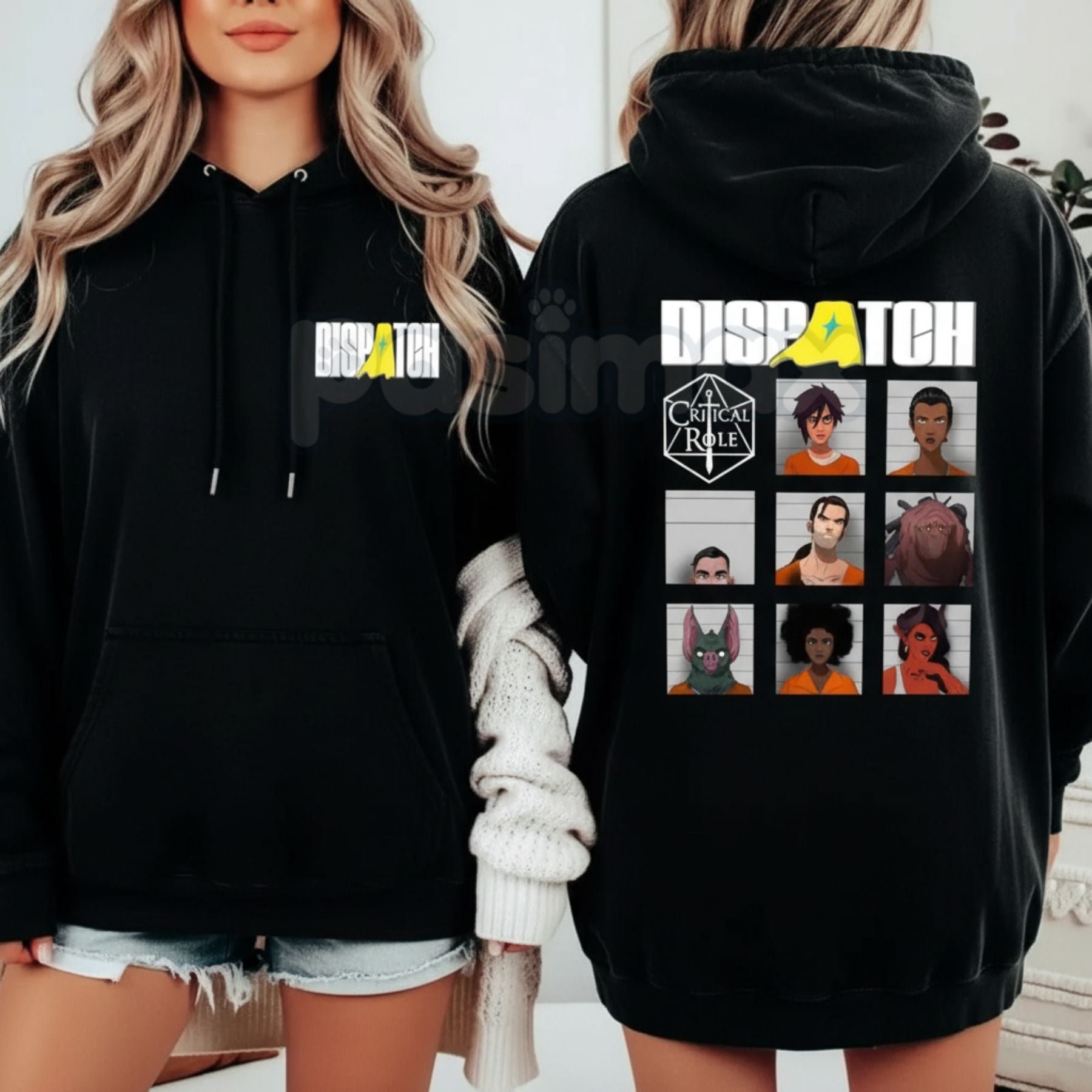 Pasimax Official Dispatch Game Character Merch – Double-Sided Streetwear Tee, Retro Gaming Hoodie & Sweatshirt — side view