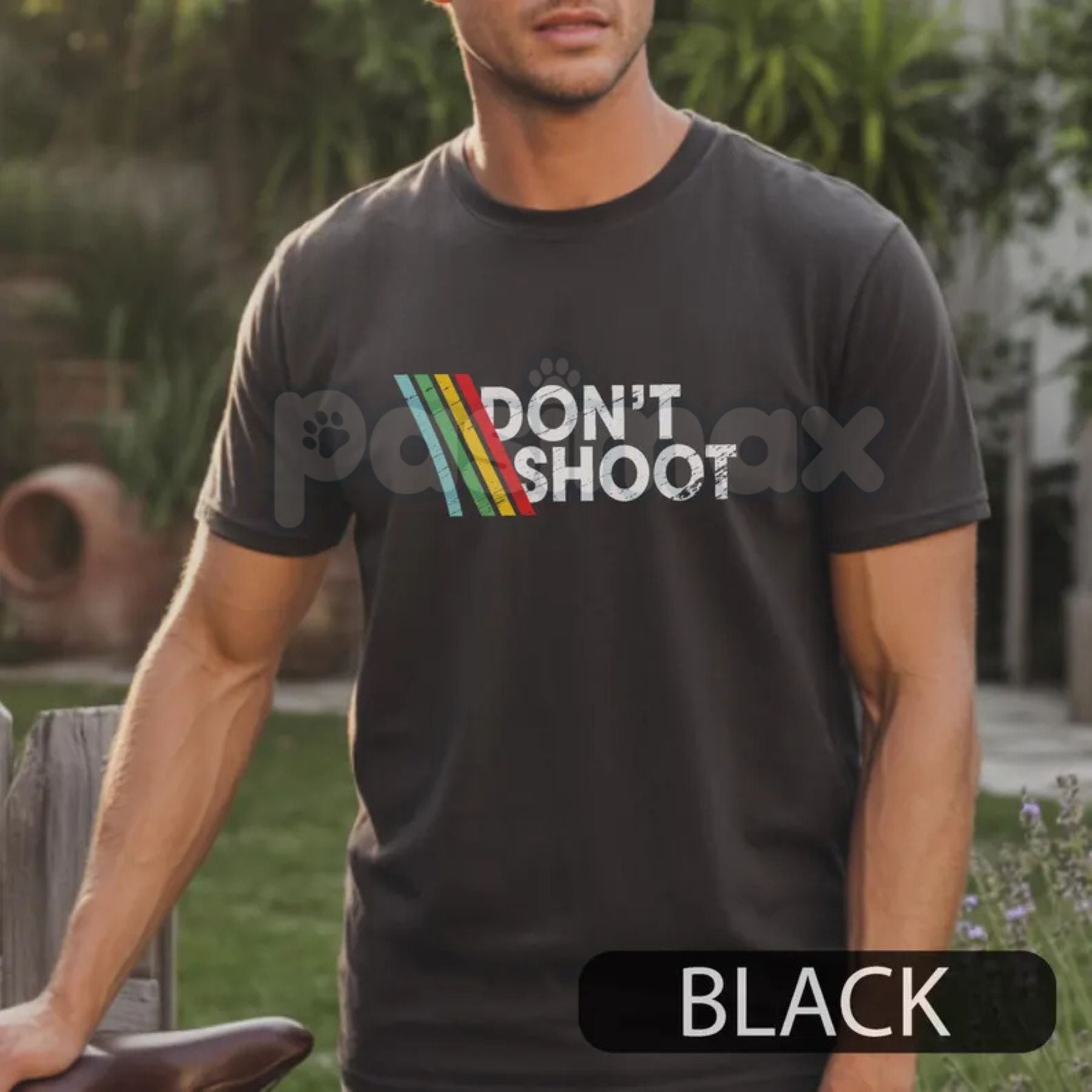 Pasimax DON'T SHOOT Gaming Shirt - Funny Gamer Slogan Tee, Multiplayer Video Game Apparel, Casual Gaming Streetwear — side vi