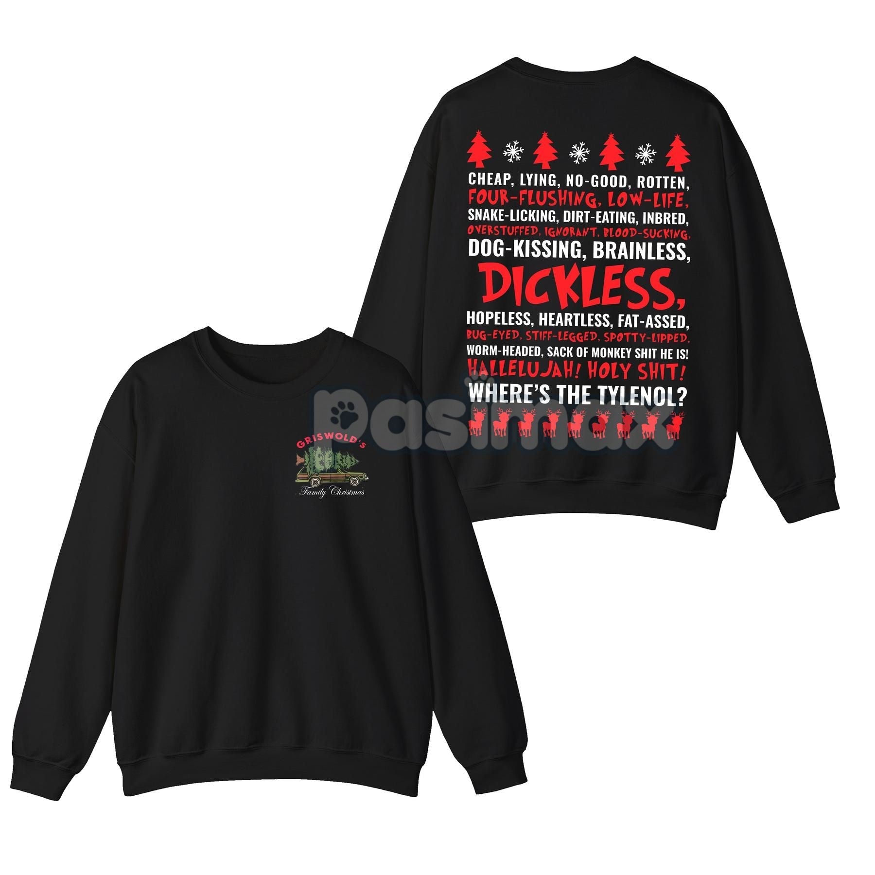 Pasimax Dickless Griswold Christmas Sweatshirt — side view