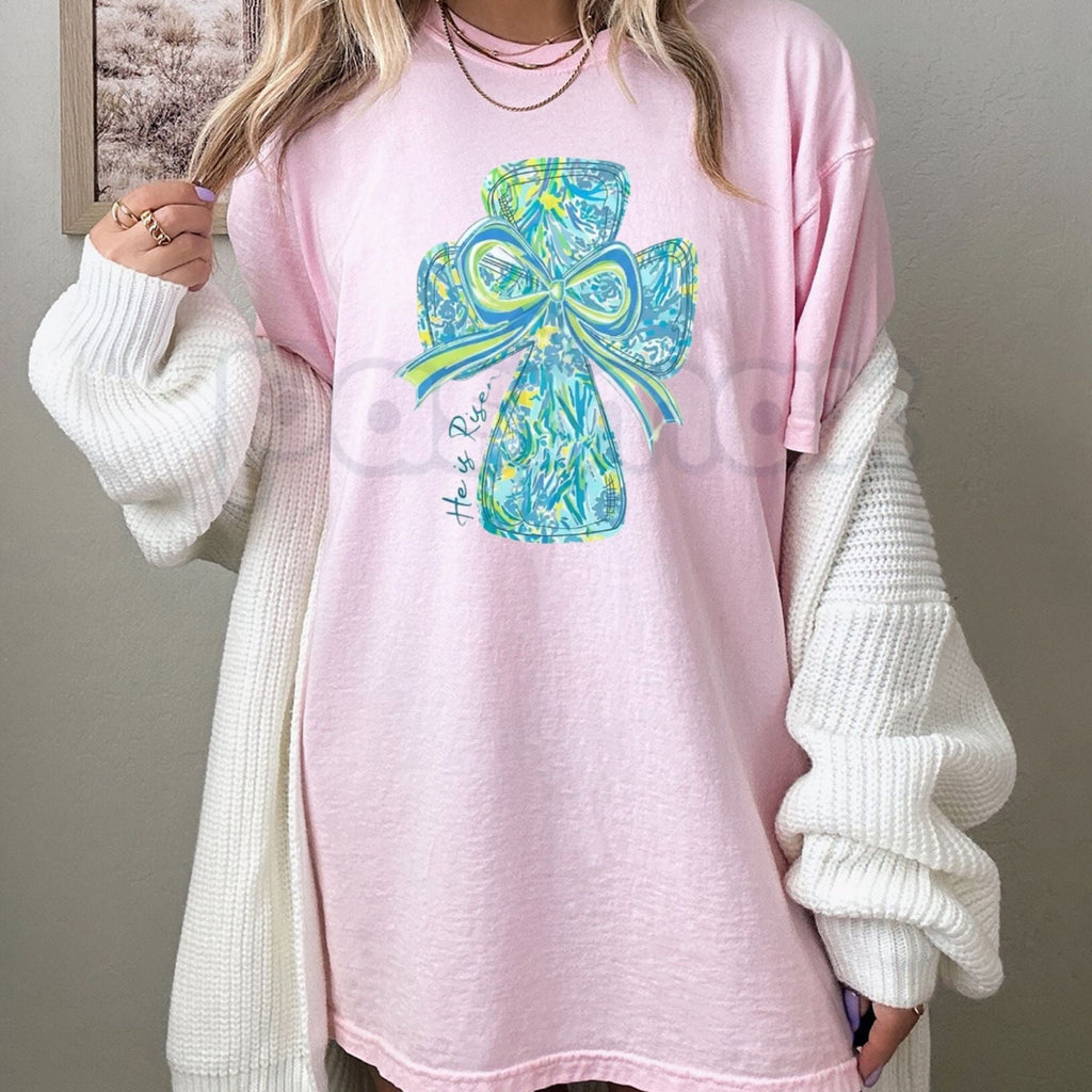 Pasimax "He Is Risen" Christian Graphic Tee — side view
