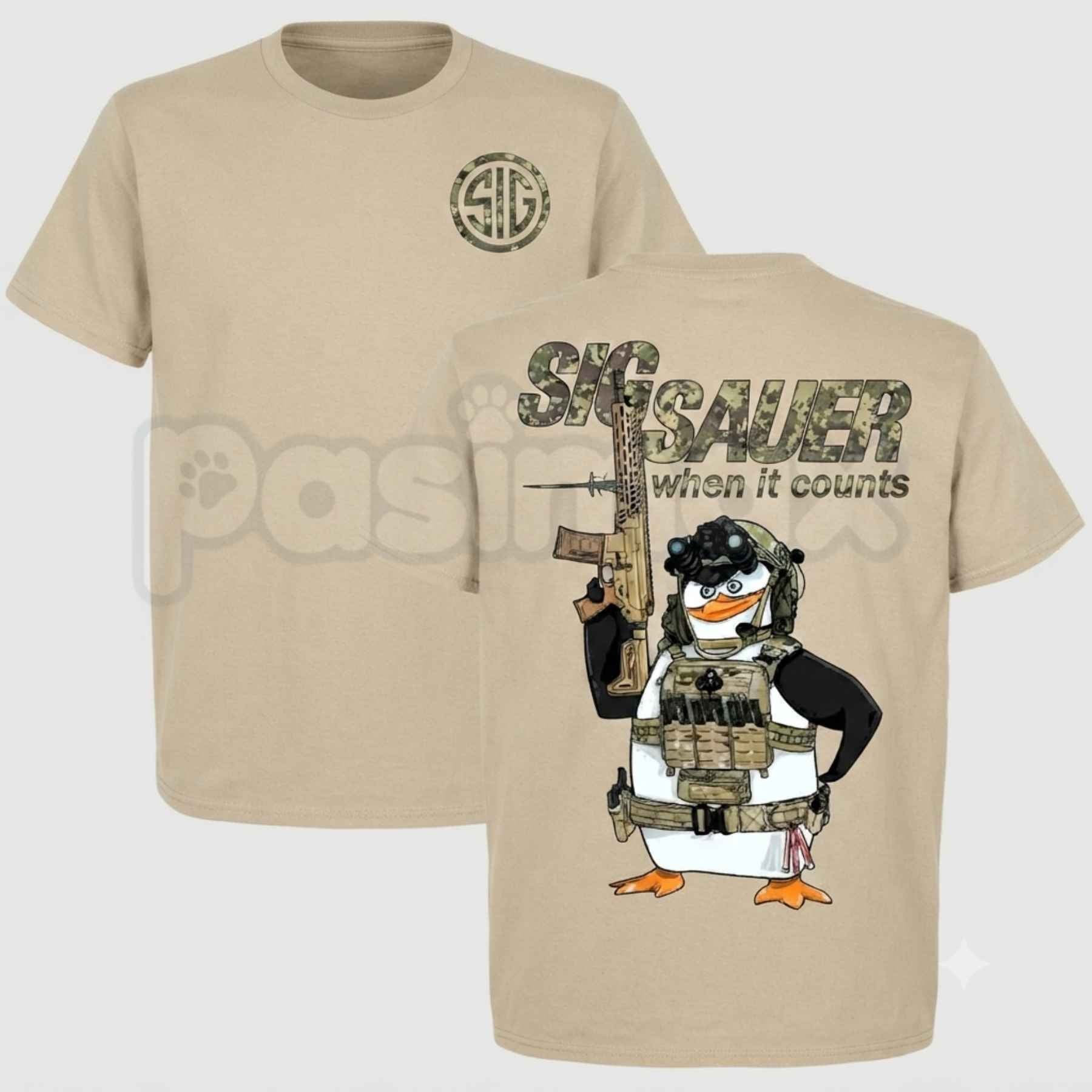 Sig Sauer Tactical Penguin Graphic T-Shirt – When It Counts 2A Shooter Unisex Cotton Graphic Tee