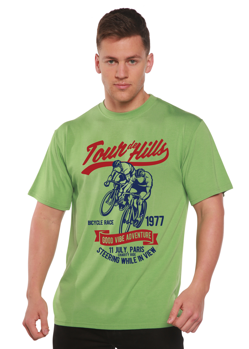Spun Bamboo Tour De Hills Spun Bamboo® Men's Bamboo Viscose/Organic Cotton Short Sleeve Graphic T-Shirt — back view