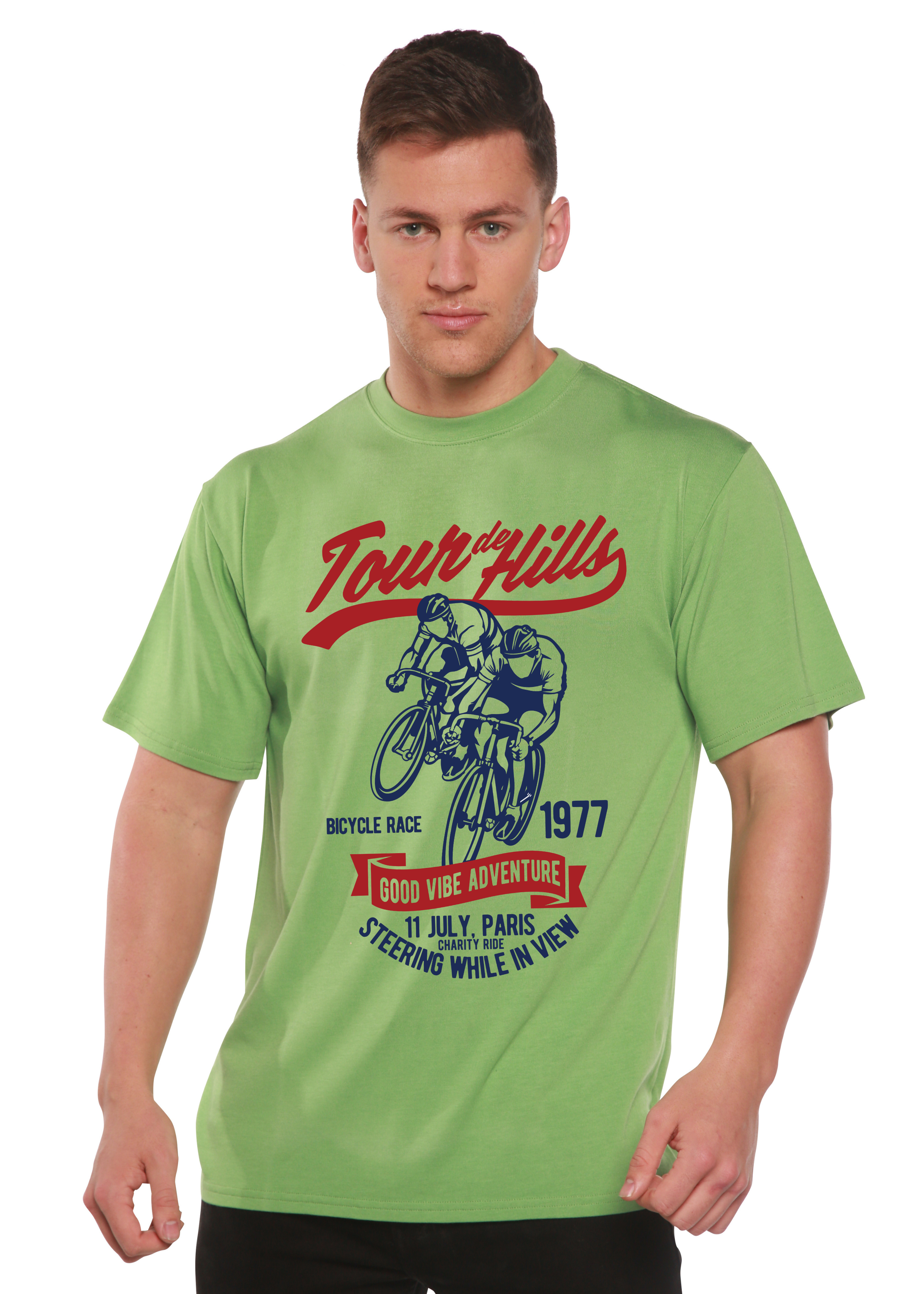 Spun Bamboo Tour De Hills Spun Bamboo® Men's Bamboo Viscose/Organic Cotton Short Sleeve Graphic T-Shirt — back view