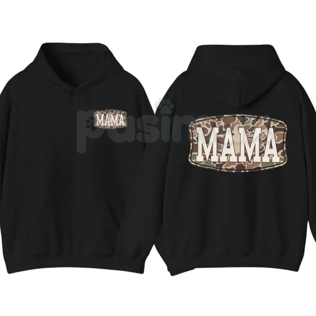 Pasimax Camo Mama 2-Sided Hoodie – Rugged Outdoor Mom Pullover, Hunting & Country Aesthetic Streetwear, Double-Sided Graphic 