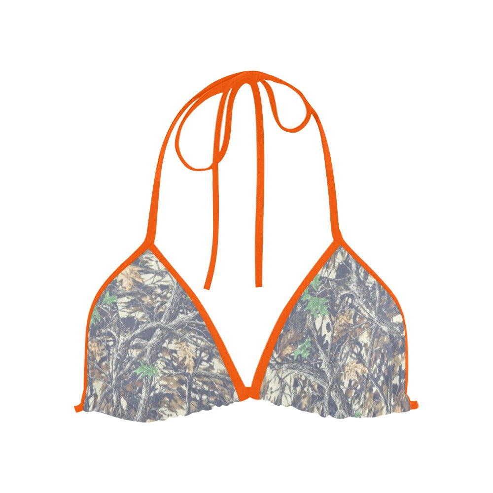 Luckless Outfitters Faded Camo Triangle Bikini Top — back view