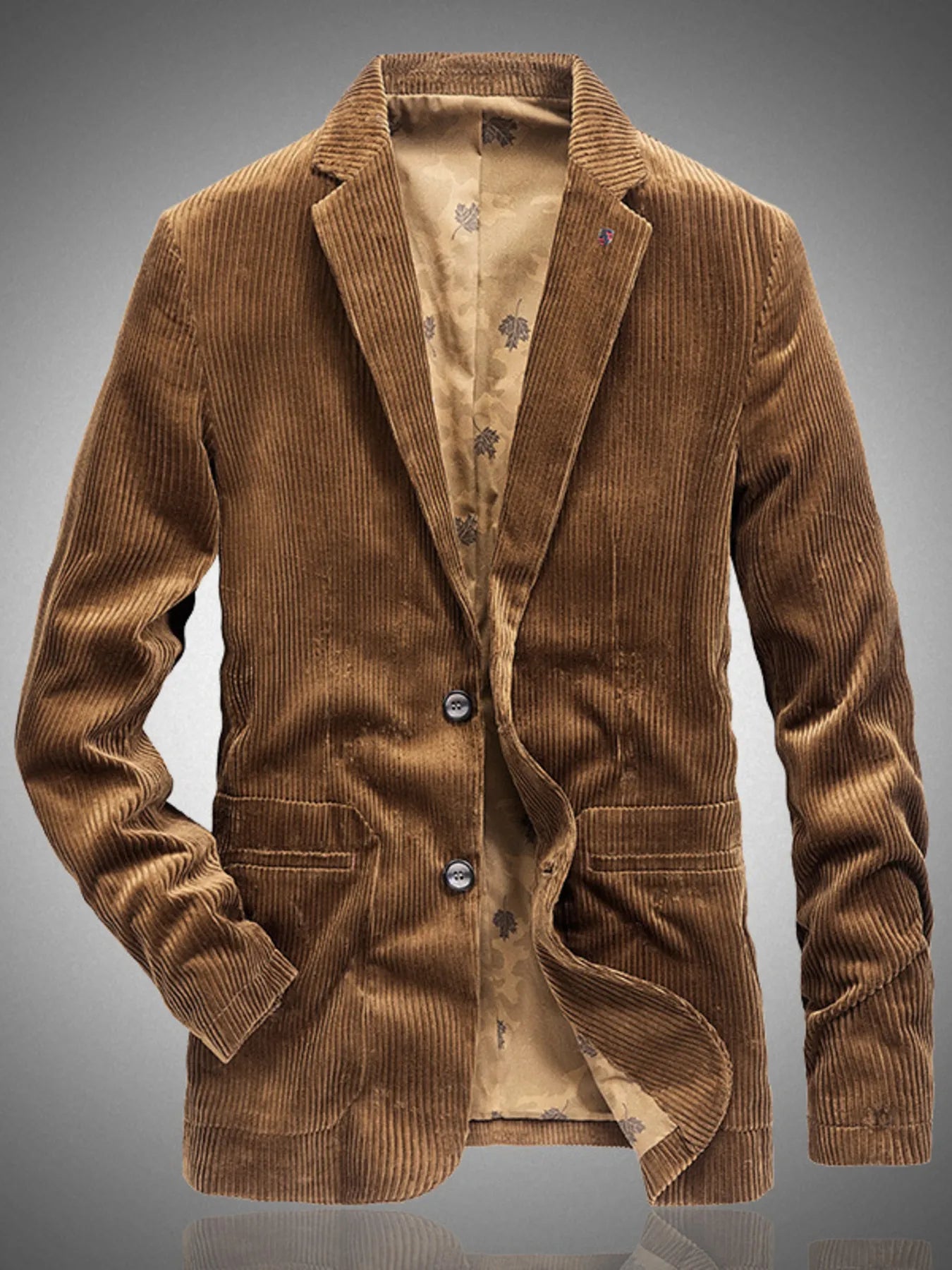 Men's Corduroy Button Up Casual Blazer