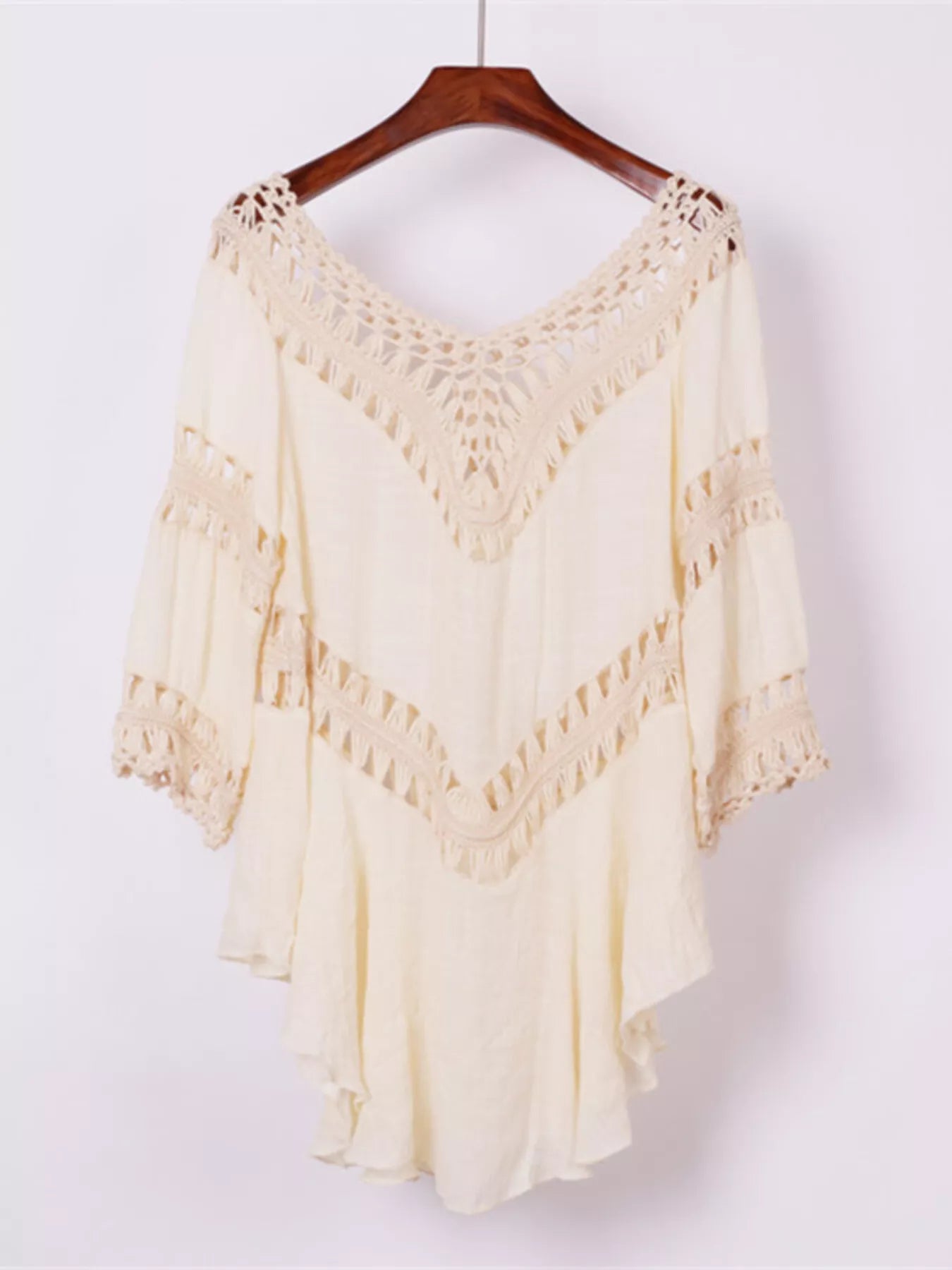 Crochet Trimmed Flowy Cover Up Dress