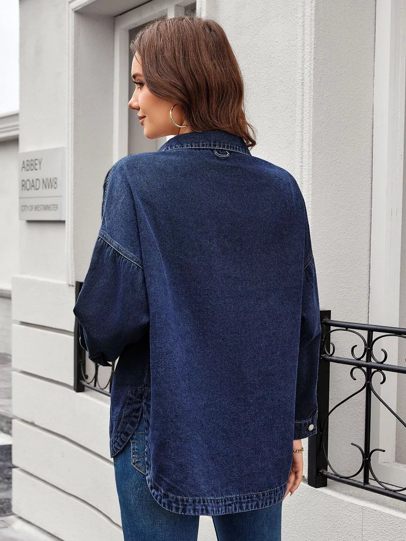 Button Up Long Sleeve Denim Shirt