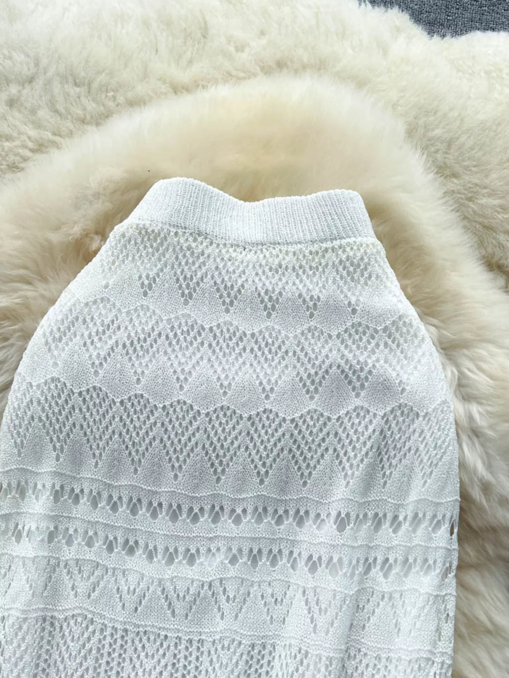 Knitted Hollow Out Maxi Skirt