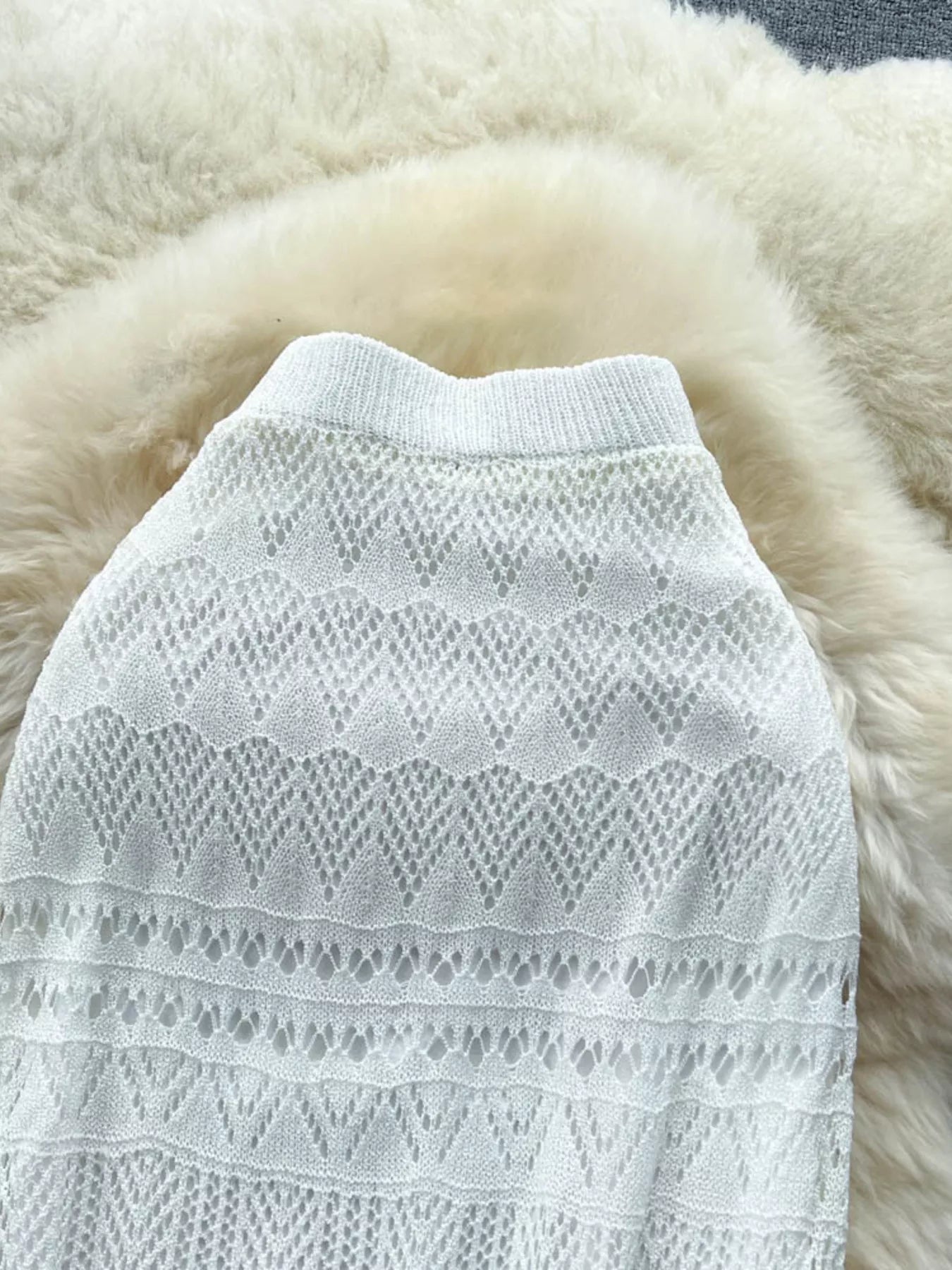 Knitted Hollow Out Maxi Skirt