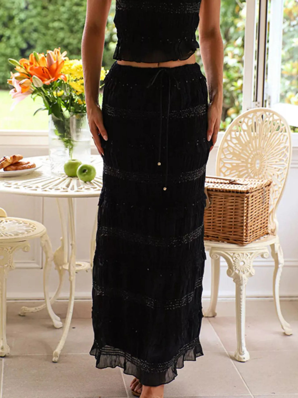 Sleeveless Top and Maxi Skirt Set