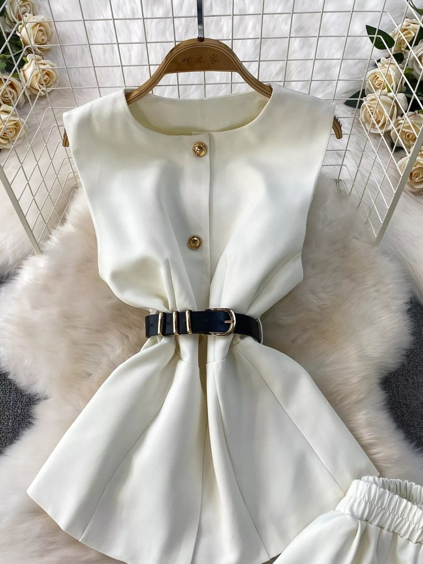 Sleeveless Top and Wide-Leg Pants Set