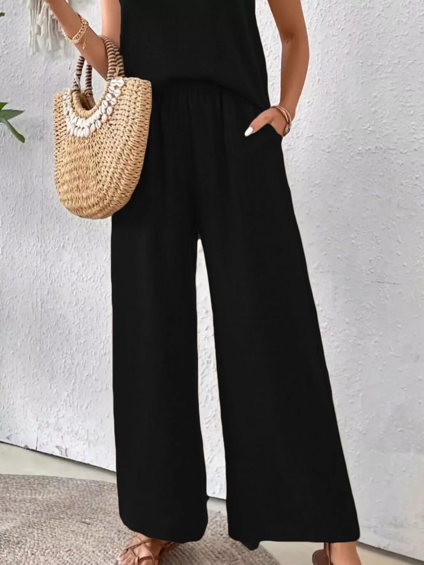 Round Neck Tank and Pants Set