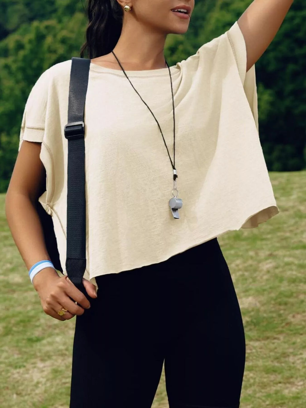 Cutout Back Short Sleeve T-Shirt