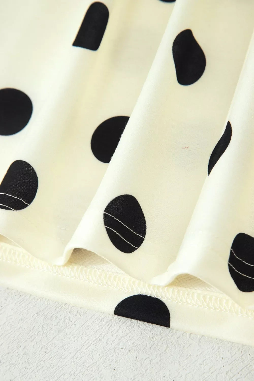 Polka Dot Print High Neck Dolman Top