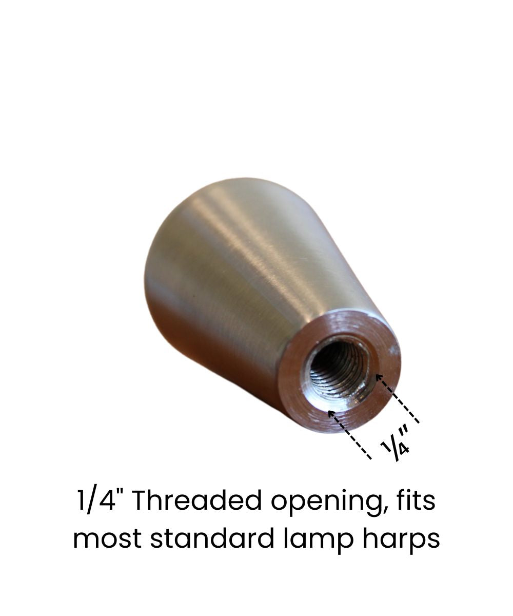 Tapered Cone Modern Lamp Finial Polished Nickel, 1.25"h – LampsUSA, view 3